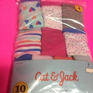 Cat & Jack Girls Underwear Size:4 (10 pack)